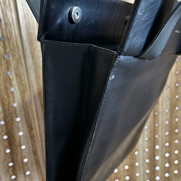 Fausto Santini Black Italian Leather Clutch Shoulder Flat Bag Made in Italy 🇮🇹 - Picture 9 of 9